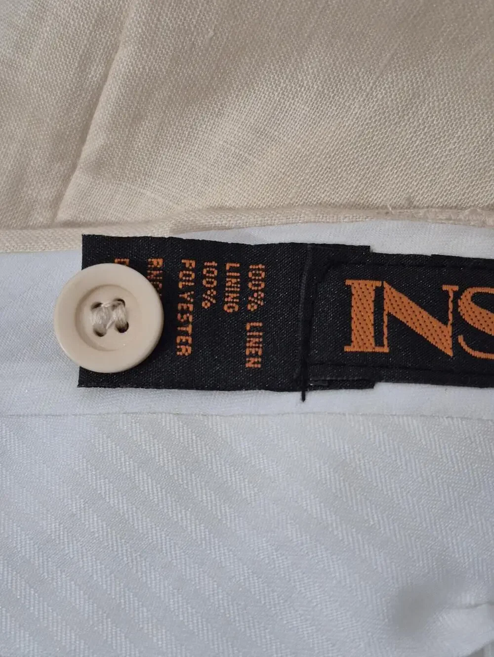 Inserch Lot Of 2 Mens Pants Beige 100% Linen Pleated Front Dress Pants Straight